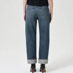 Women Agolde - Jeans Straight Fran - Bleu