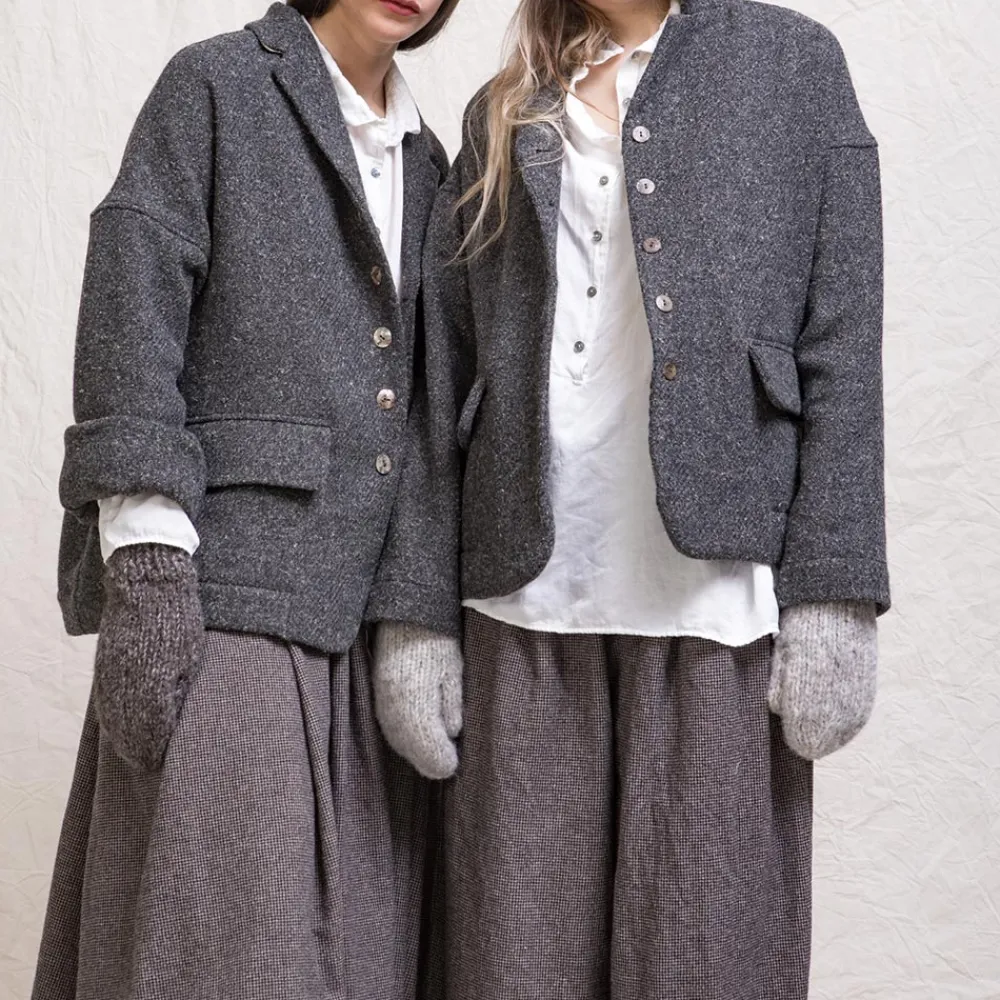 Women ALBUM DI FAMILIA Album Di Famiglia - Blazer Ample - Gris foncé