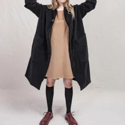 Women ALBUM DI FAMILIA Album Di Famiglia - Manteau ample en velours - Noir