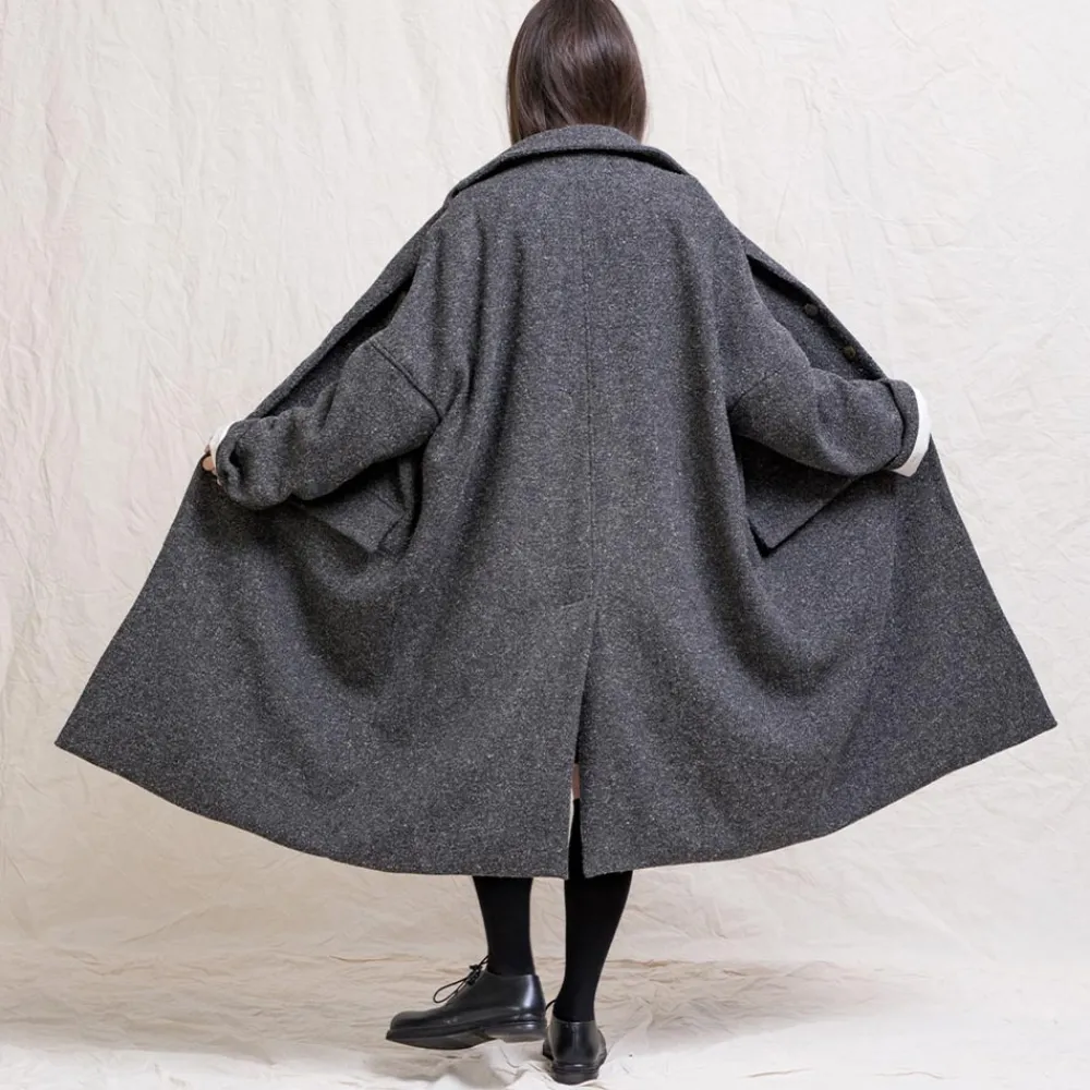 Women ALBUM DI FAMILIA Album Di Famiglia - Manteau ample - Gris foncé