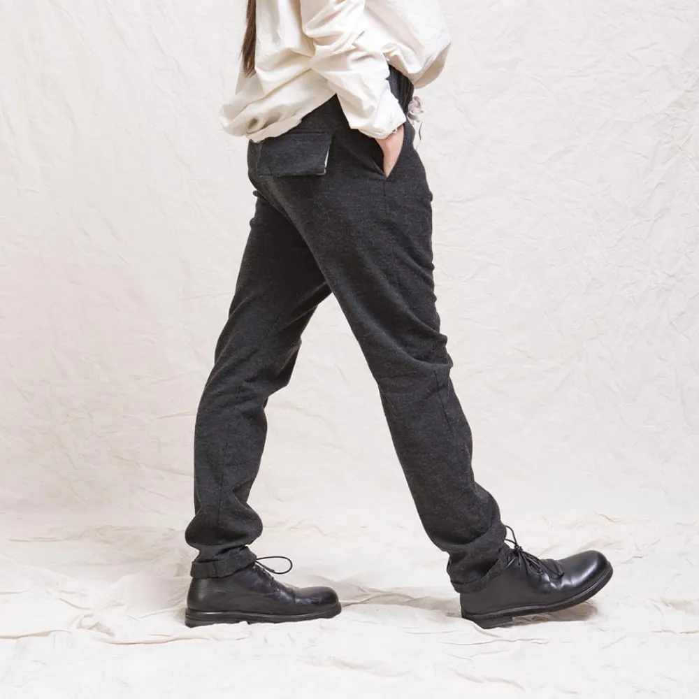 Women ALBUM DI FAMILIA Album Di Famiglia - Pantalon Slim STW - Gris foncé