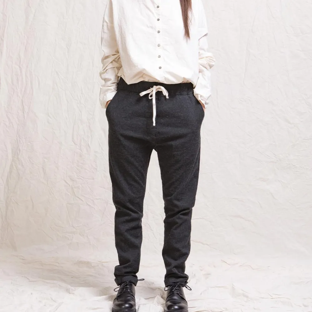 Women ALBUM DI FAMILIA Album Di Famiglia - Pantalon Slim STW - Gris foncé