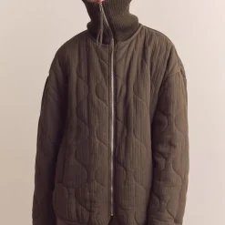 Women Amente - Veste Matelassée à Col Montant - Marron