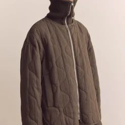 Women Amente - Veste Matelassée à Col Montant - Marron