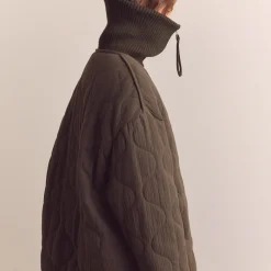 Women Amente - Veste Matelassée à Col Montant - Marron