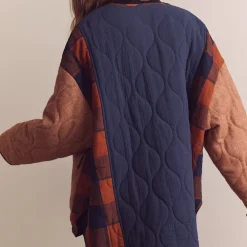 Women Amente - Veste Matelassée Réversible - Bleu/Marron