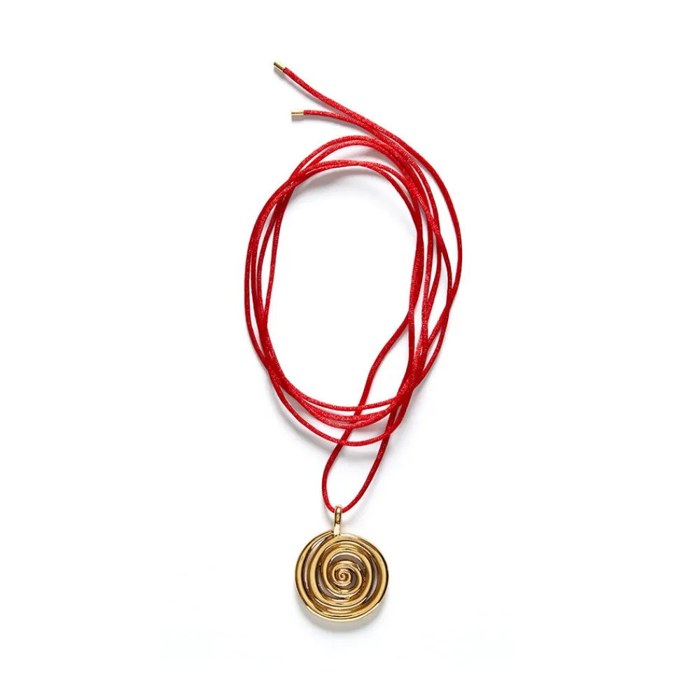 Women Anni Lu - Collier Spiral on a String - Rouge