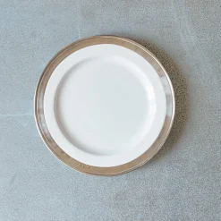 205 COSI TABELLINI Assiette à dessert céramique et étain