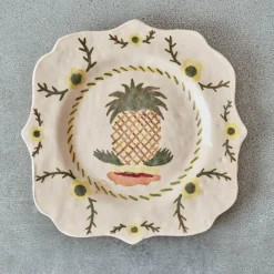 2146 REBEKAH MILES Assiette Carré - Ananas