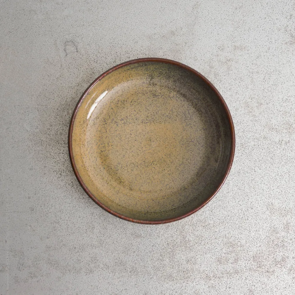 559 STONEWARE Assiette creuse en grès émaillé Jaspe - Vert