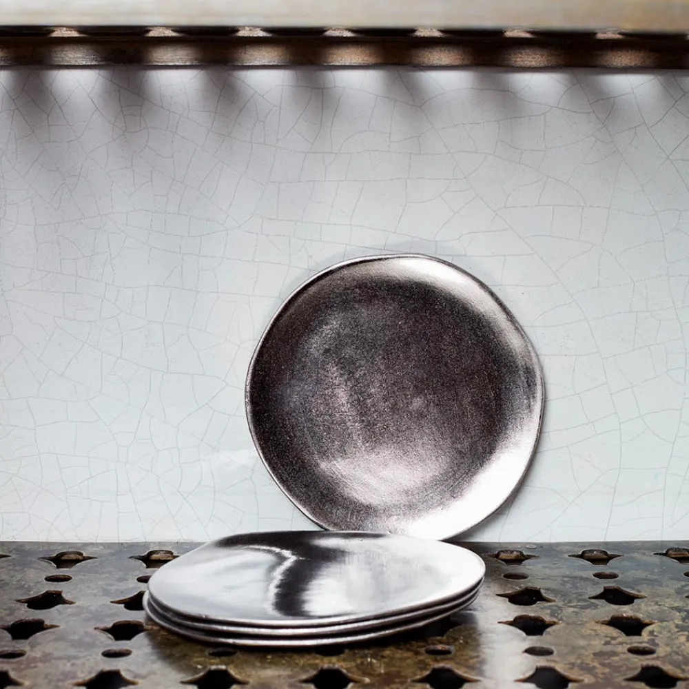 0 Assiette en céramique - Argenté