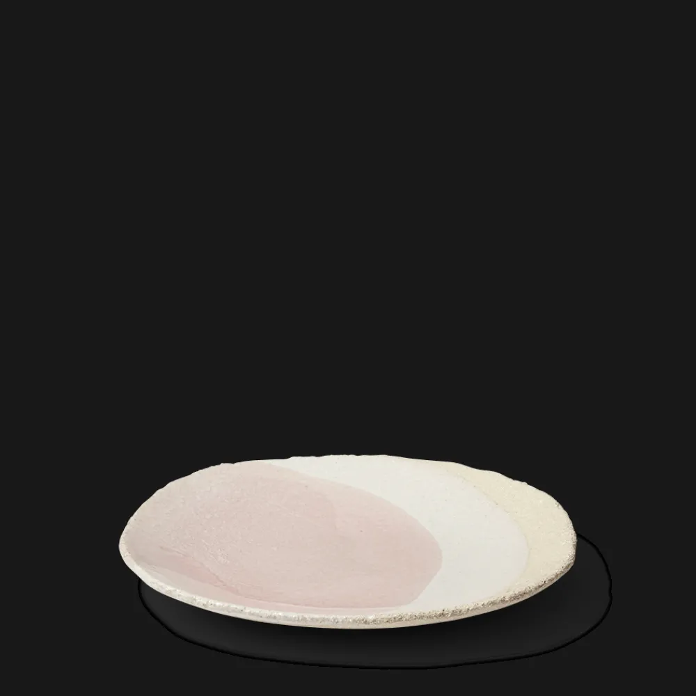 925 JARS CERAMISTES Assiette en grès émaillé Wabi - Rose