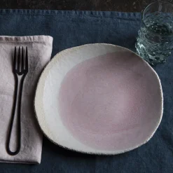 925 JARS CERAMISTES Assiette en grès émaillé Wabi - Rose