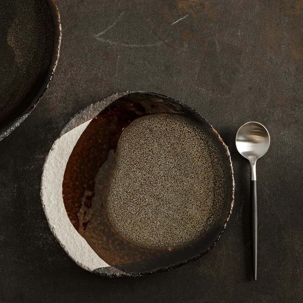 925 JARS CERAMISTES Assiette en grès émaillé Wabi - Seidou Kaki