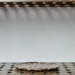2076 HELLO POTRY Assiette en grès Moucheté - Marron