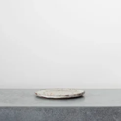2076 HELLO POTRY Assiette en grès Moucheté - Roux