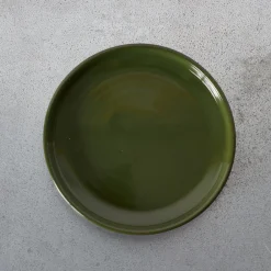 2031 MARUMITSU POTERIE Assiette plate Causette - Vert