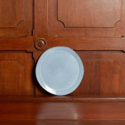 1294 VASICOL Assiette plate en faïence - Bleu Clair