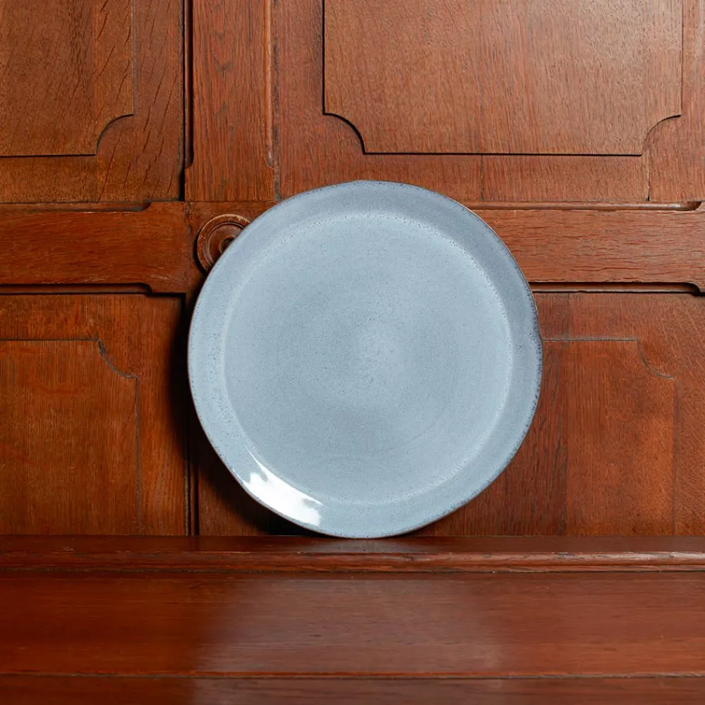 1294 VASICOL Assiette plate en faïence - Bleu Clair