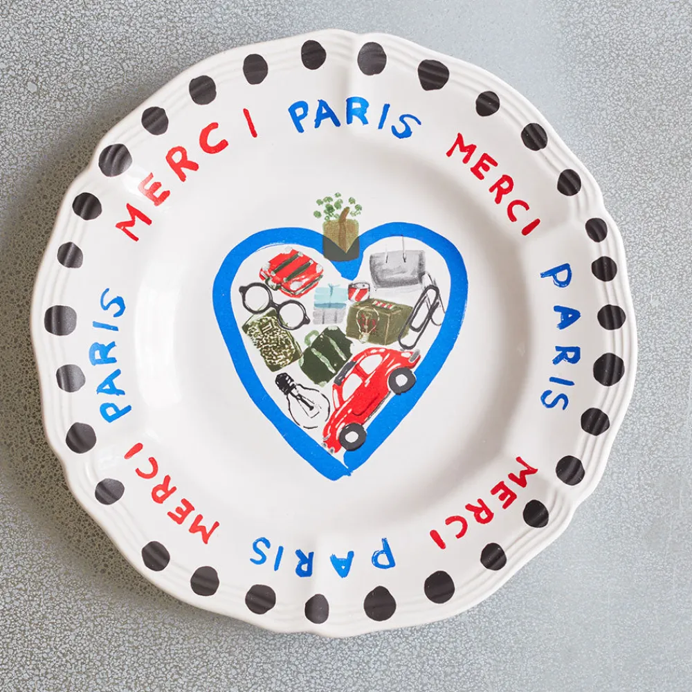 MERCI Assiette plate en faïence