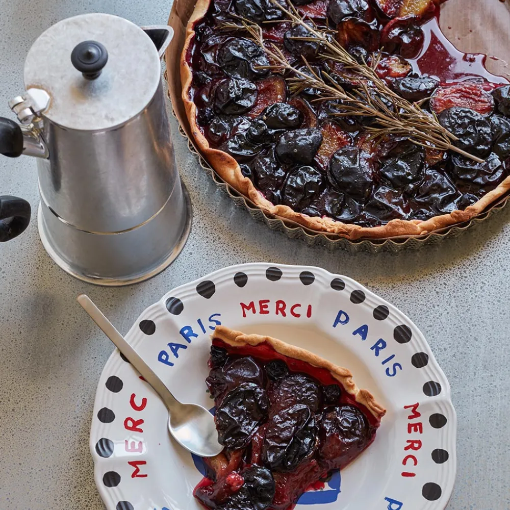 MERCI Assiette plate en faïence
