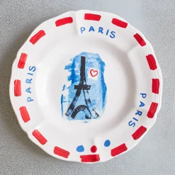 MERCI Assiette plate en faïence Tour Eiffel