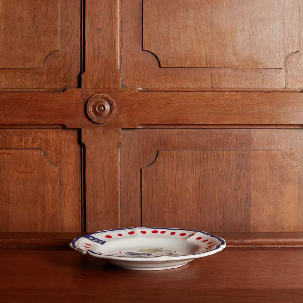 MERCI Assiette plate en faïence Huîtres