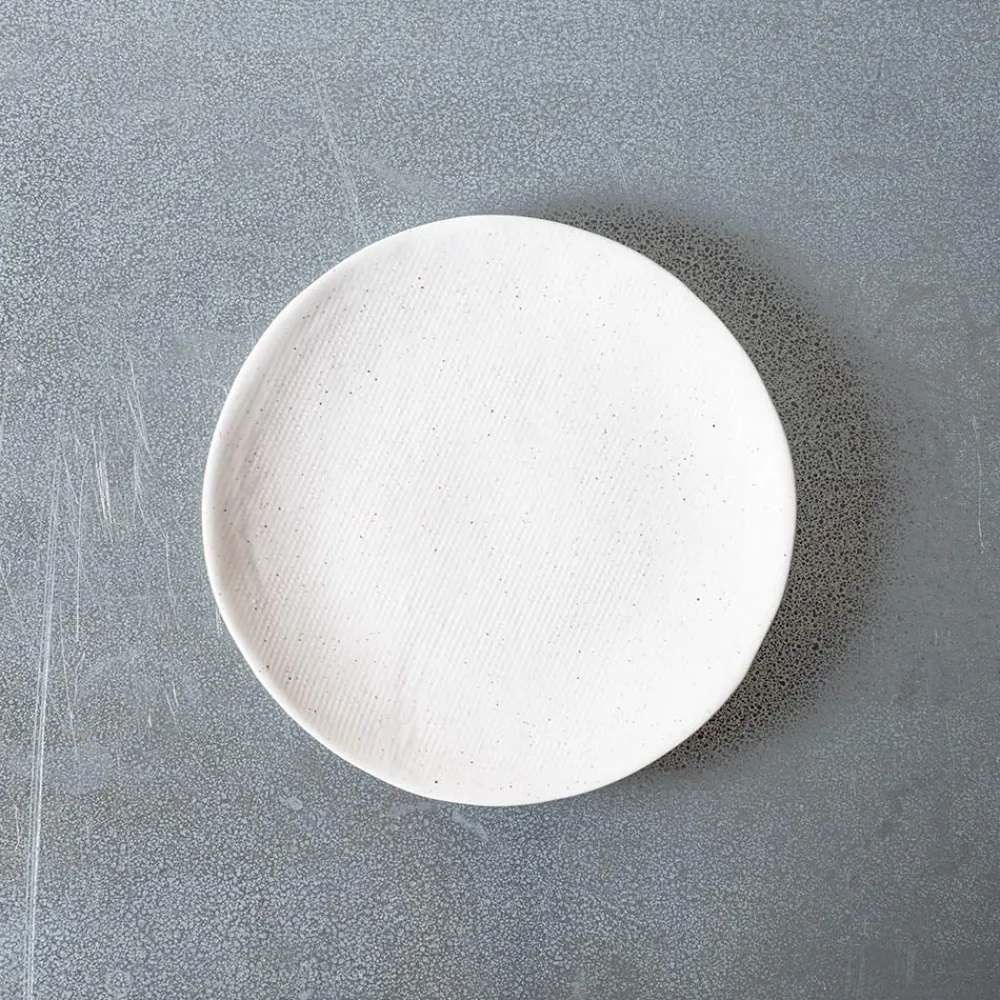 1636 DEARTIS Assiette plate en grès - Crème