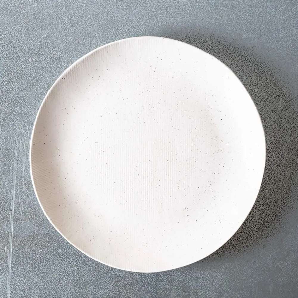 1636 DEARTIS Assiette plate en grès - Crème