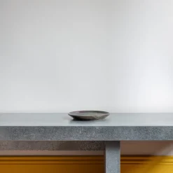 MERCI Assiette plate en grès émaillé Jaspe - Bleu
