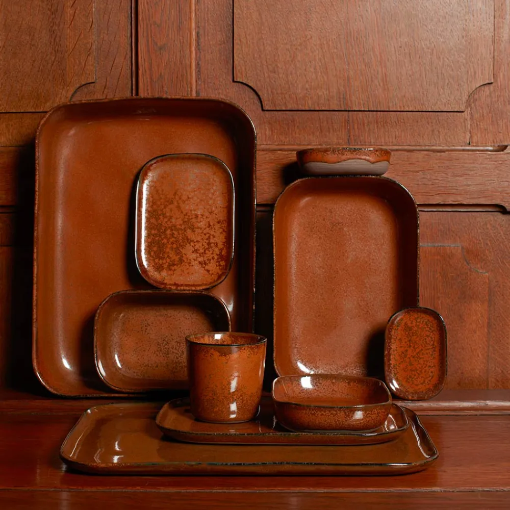 259 SERAX Assiette plate en grès n°4 - Ocre