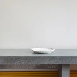 1286 HOUSEHOLD HARDWARE Assiette Zigzag - Blanche