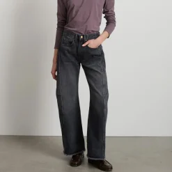 Women B SIDES - Jeans Relaxed Lasso Cuffed - Noir