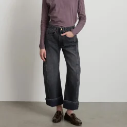 Women B SIDES - Jeans Relaxed Lasso Cuffed - Noir