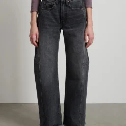 Women B SIDES - Jeans Relaxed Lasso Cuffed - Noir