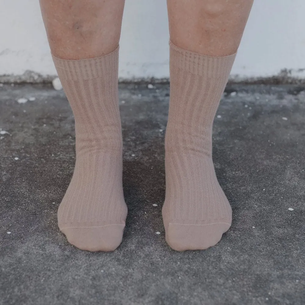 Women BASERANGE - Chaussettes côtelées Rib - Beige