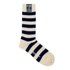 Women Beams Plus - Chaussettes Rayées - Blanc et Bleu