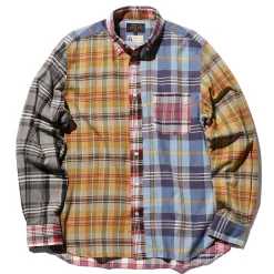 BEAMS Plus - Chemise Madras - Bleu