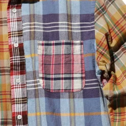 BEAMS Plus - Chemise Madras - Bleu