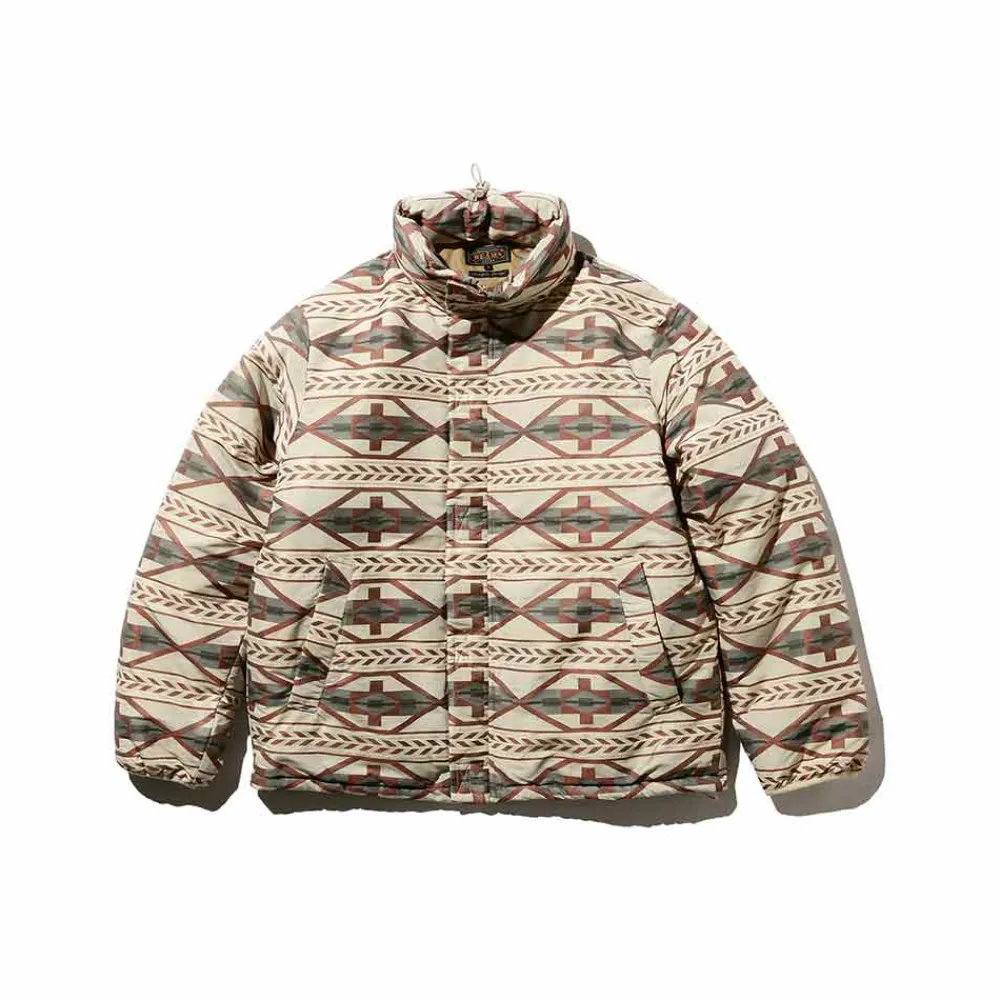 BEAMS Plus - Manteau Puff Jacquard - Marron
