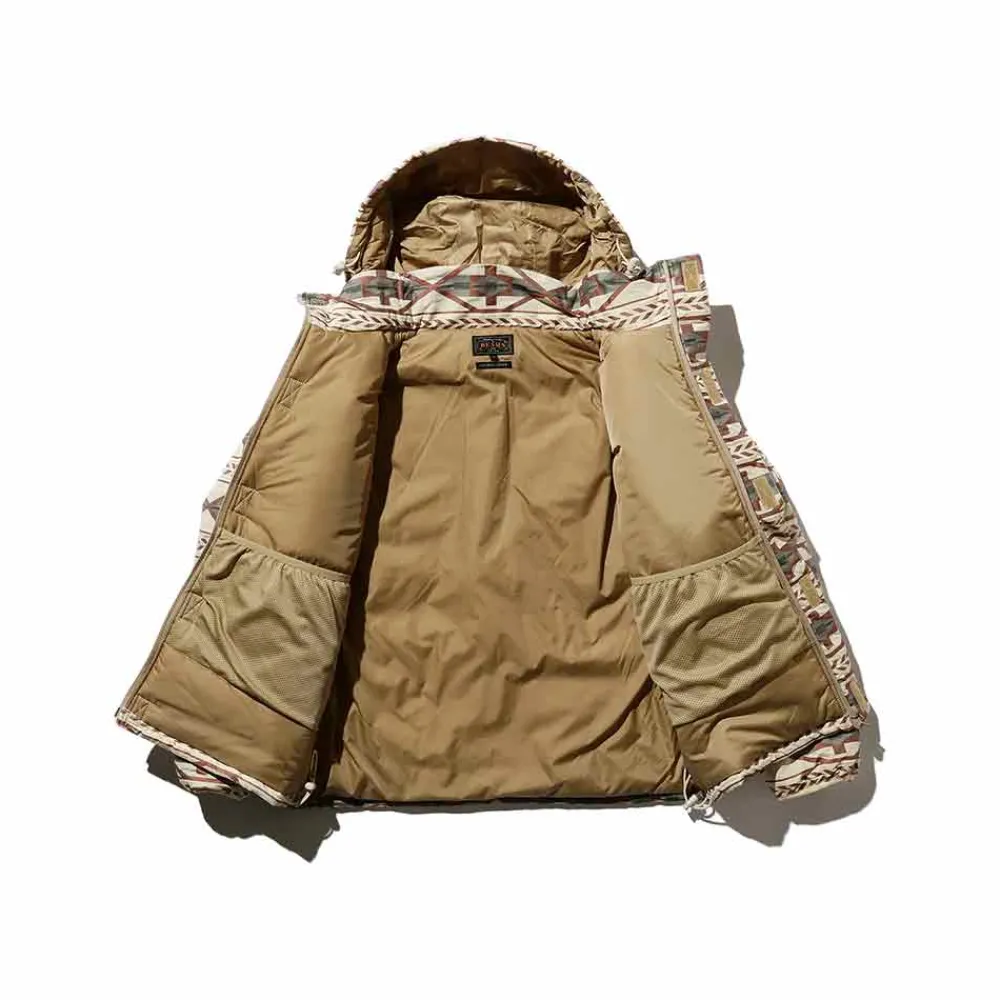 BEAMS Plus - Manteau Puff Jacquard - Marron