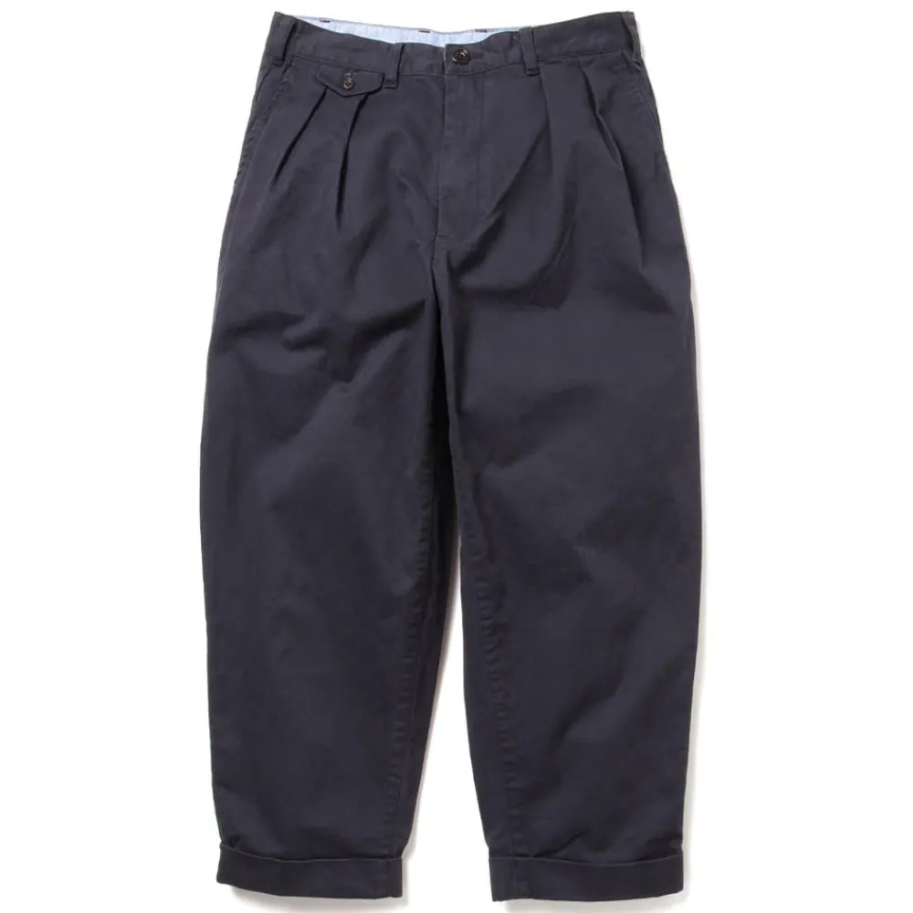 Beams Plus - Pantalon 2 Pleats Twill - Bleu