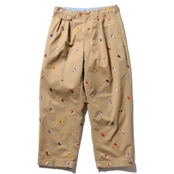 BEAMS Plus - Pantalon 2 Pleats Brodée - Beige