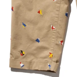 BEAMS Plus - Pantalon 2 Pleats Brodée - Beige