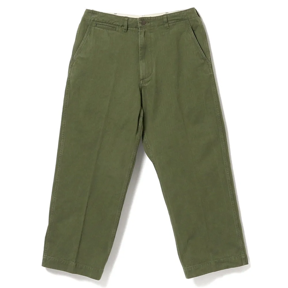 BEAMS Plus - Pantalon Herringbone - Olive