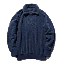 BEAMS Plus - Pull Zip - Bleu