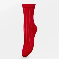 Women Becksöndergaard - Chaussettes Rib Glitter - Rouge
