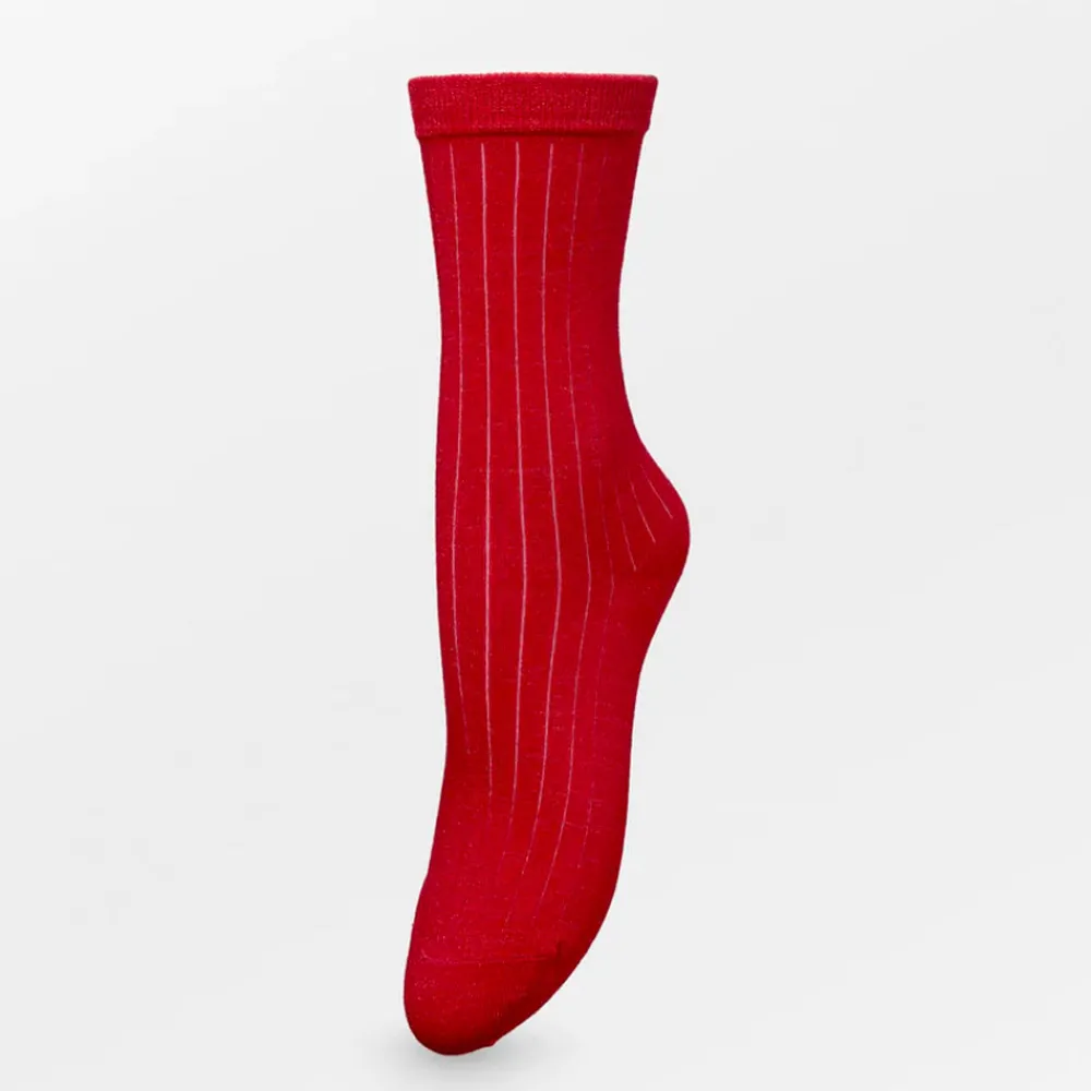 Women Becksöndergaard - Chaussettes Rib Glitter - Rouge