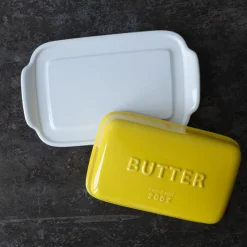 2031 MARUMITSU POTERIE Beurrier arrondi - Jaune