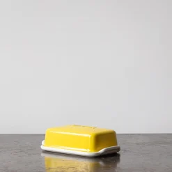2031 MARUMITSU POTERIE Beurrier arrondi - Jaune